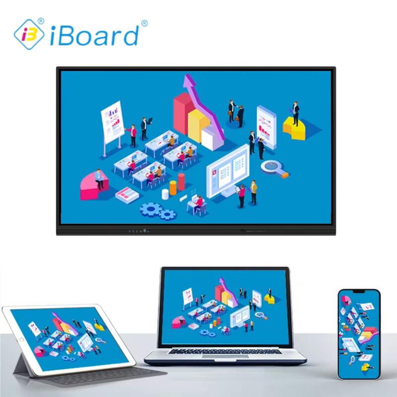 Smart board Android OS 13 con luminosità 350cdm2 o superiore compatibile con vari software e strumenti di collaborazione