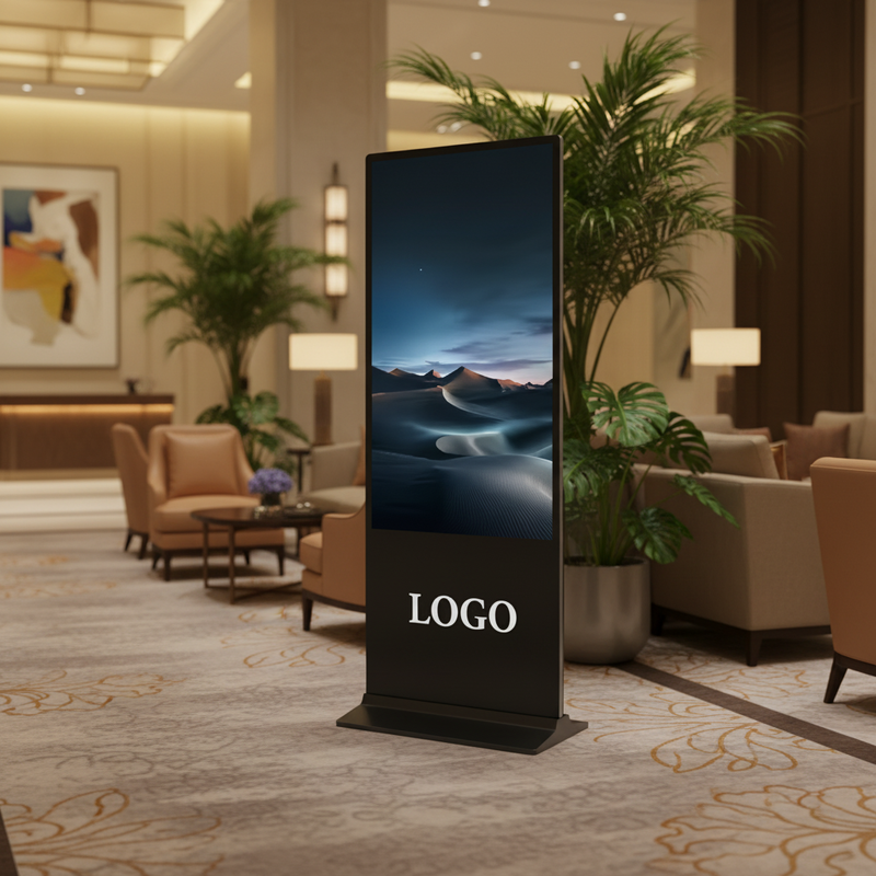 55/65/75 Dispositivo LCD touch screen interno Totem pubblicitario Chiosco verticale CMS Software Display a LED Segnaletica digitale e display