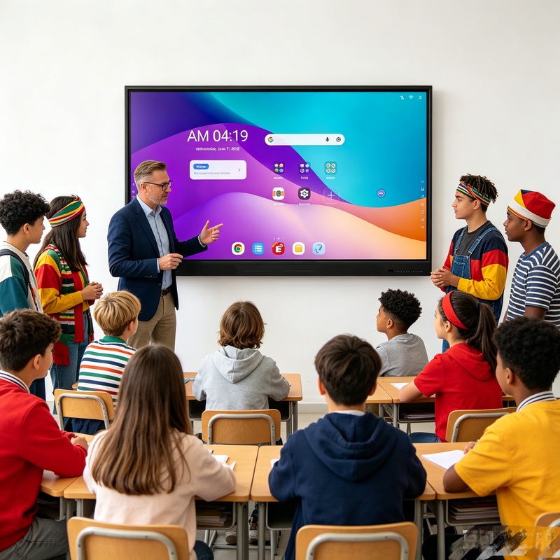 Display interattivi da 75 pollici Google EDLA certificati Android 16 per riunioni scolastiche