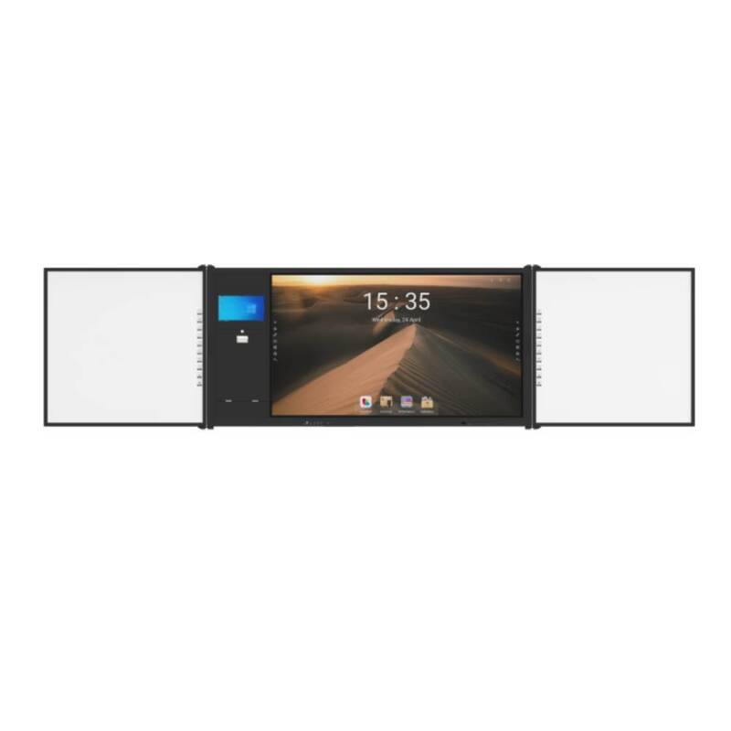 AIO 75 Inch Smart Touch Panel Android Win Sided Boards With Cam Mic Mobile Stand Per riunioni Università