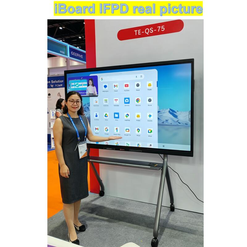 Popular Interactive Flat Panel 55 Inch 4k Resolution Smart Touch con Nuovo Sistema Android Equipaggiamento per riunioni di ufficio in classe