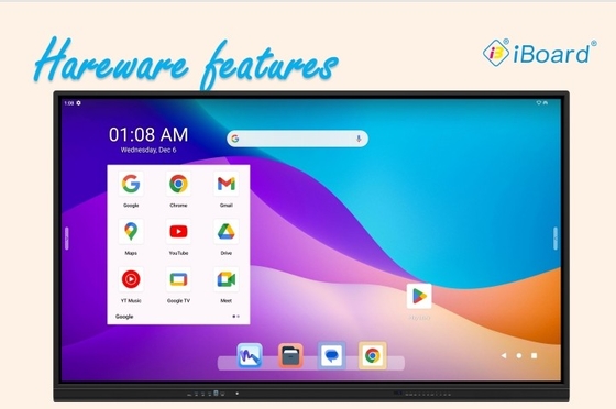 Google EDLA Certified Interactive Touch Screen Monitor con sistema Android 13 e software di scrittura