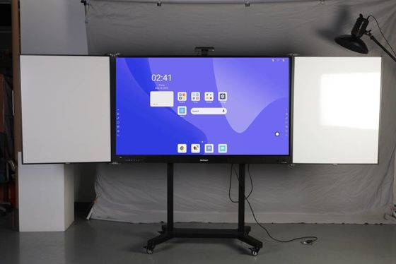 Lavagna interattiva intelligente nera all'ingrosso della fabbrica per l'università, la scuola, la lavagna interattiva, la lavagna verde, il pannello touch display da 75 86 pollici per l'istruzione, pannello piatto interattivo con sideboard IR