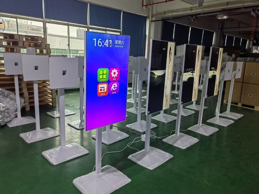 Ingrosso con scansione dell'ordine 23.8 Inch 27inch 32inch Display di segnaletica digitale in piedi su pavimento Pubblicità Kiosco in piedi su pavimento Tocco capacitivo con sistema Android o Windows