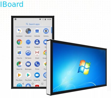 Chiosco touch screen a infrarossi da parete da 65 pollici con risoluzione 4K e altoparlanti integrati